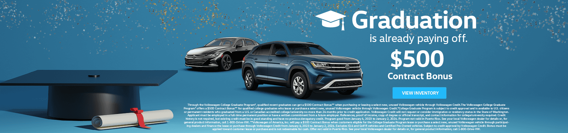 $500 Contract Bonus at Speedcraft Volkswagen in Wakefield RI